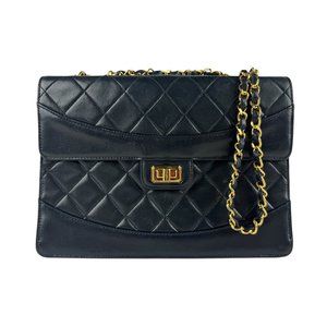 CHANEL Shoulder Bag, Lambskin, Black, Women's, Z6511